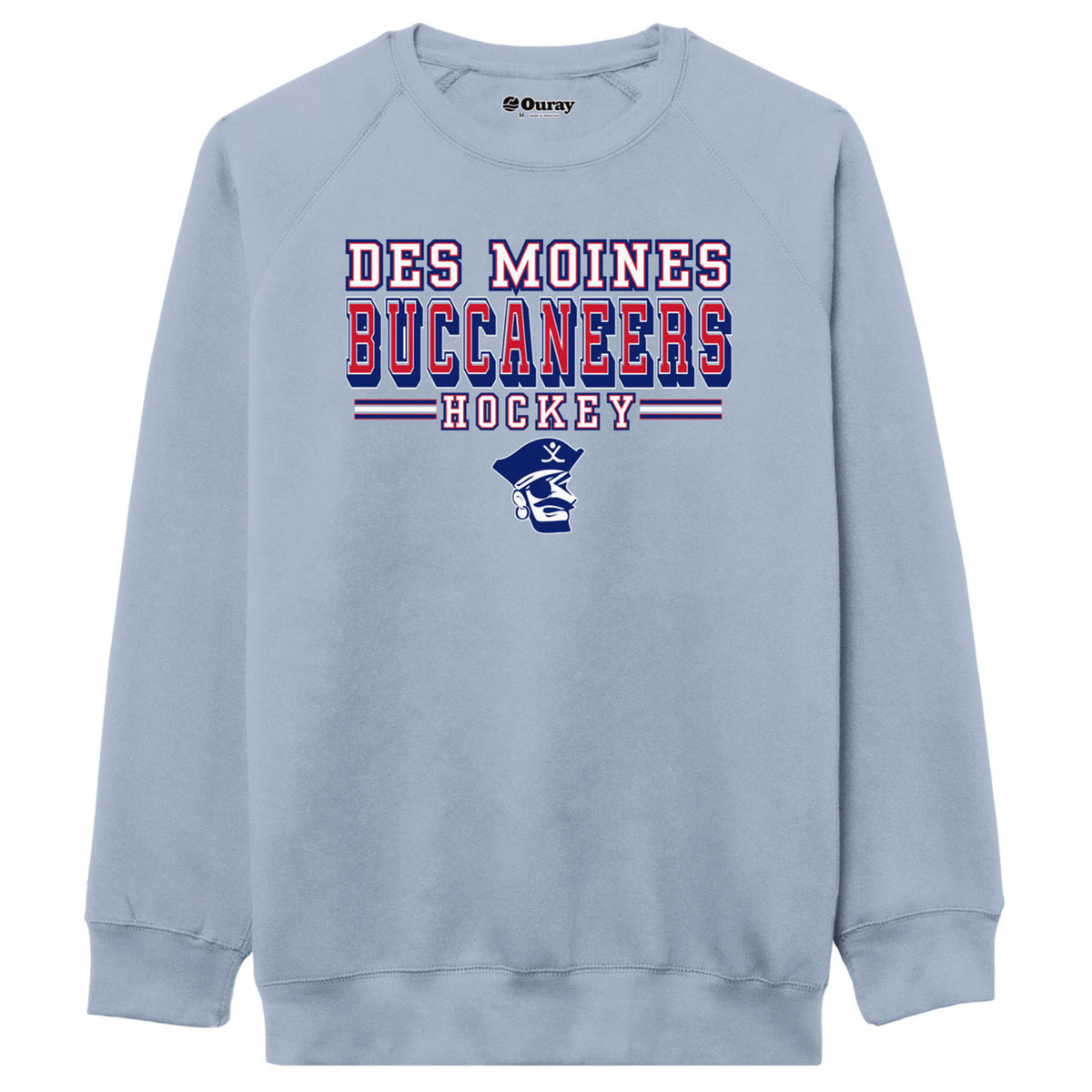 Blue Fog Des Moines Buccaneers Crewneck