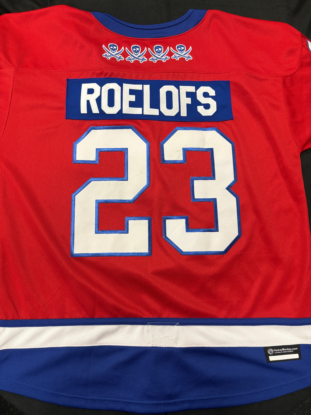 #23 Game Worn Authentic Red Roelofs Jersey