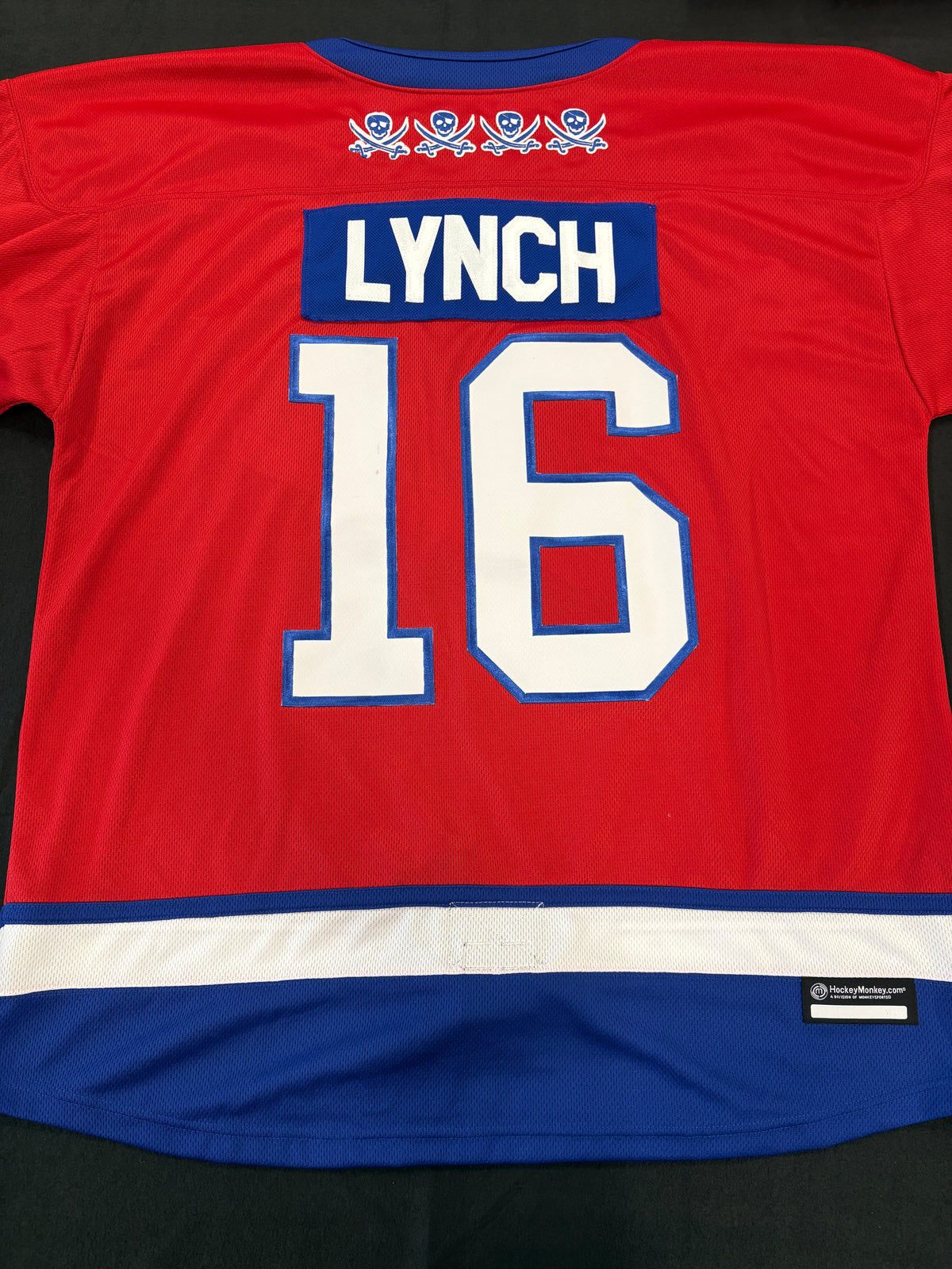 #16 Game Worn Authentic Red Lynch Jersey