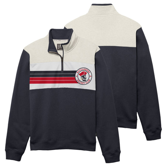 1/4 Zip- Navy and White Buccaneers Hockey Club