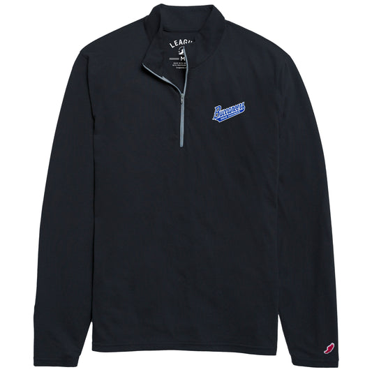 1/4 Zip- Navy Script Logo