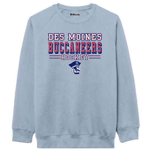 Blue Fog Des Moines Buccaneers Crewneck