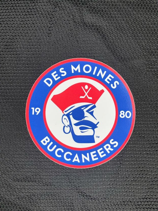 Sticker- Des Moines Buccaneers Circle Bumper Sticker