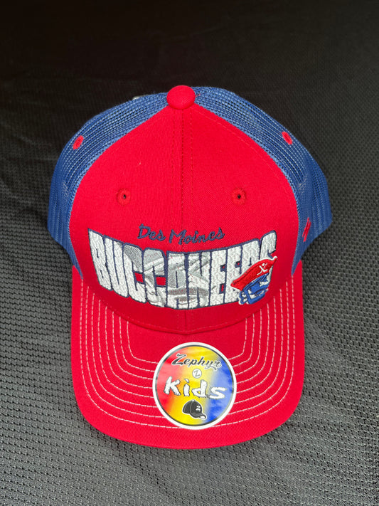 Hat- Youth Navy & Red Trucker