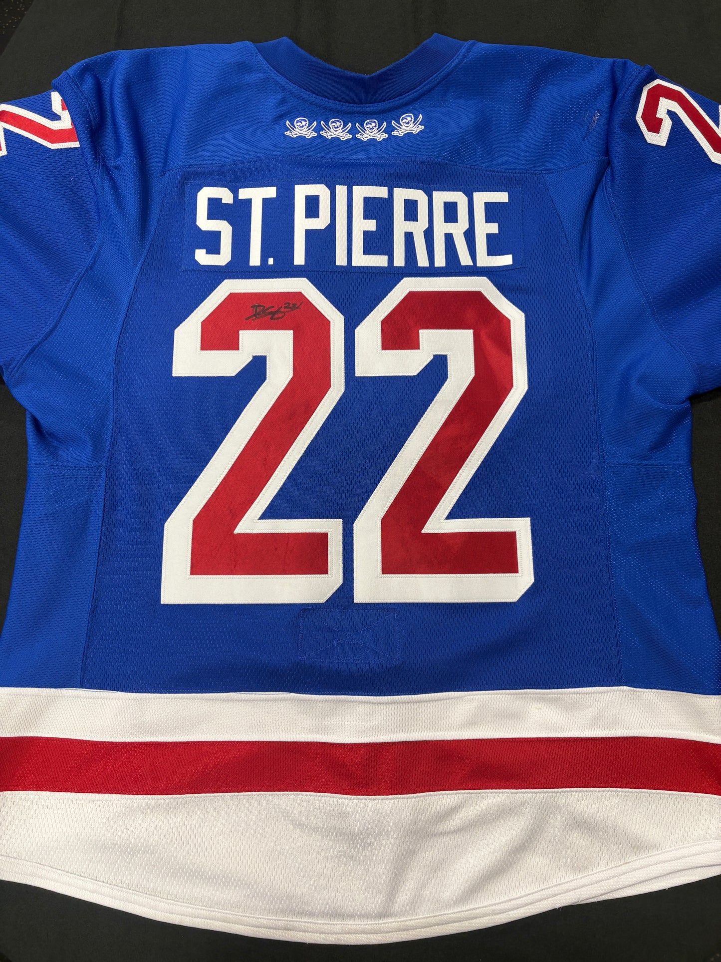 #22 Game Worn Signed Authentic St. Pierre Jersey