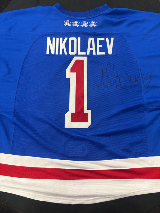 #1 Game Worn Authentic Signed Nikoleav Jersey