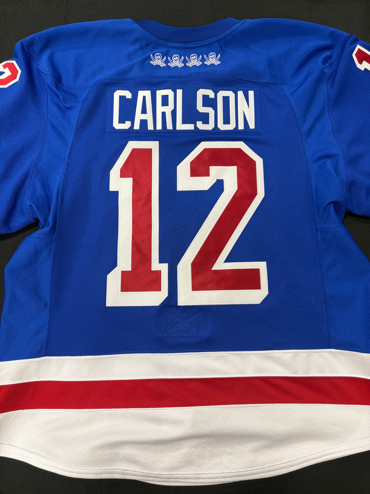 #12 Game Worn Authentic Blue Carlson Jersey