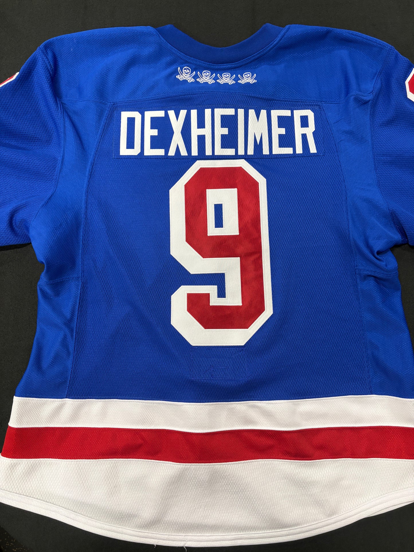 #9 Game Worn Authentic Blue Dexheimer Jersey