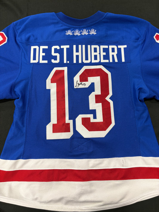 #13 Game Worn Authentic Signed De St. Hubert Jersey