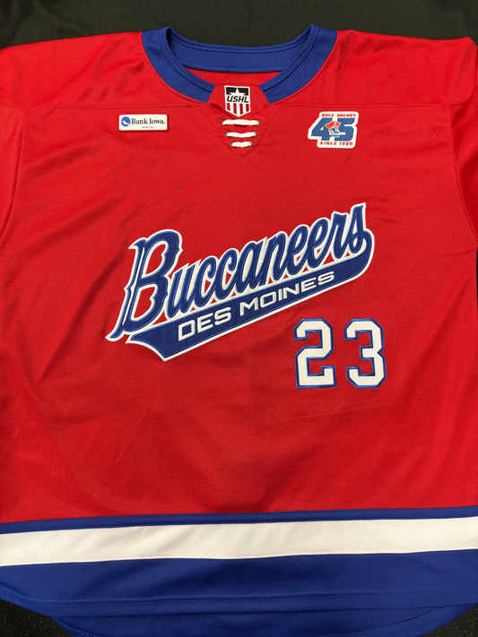 #23 Game Worn Authentic Red Roelofs Jersey
