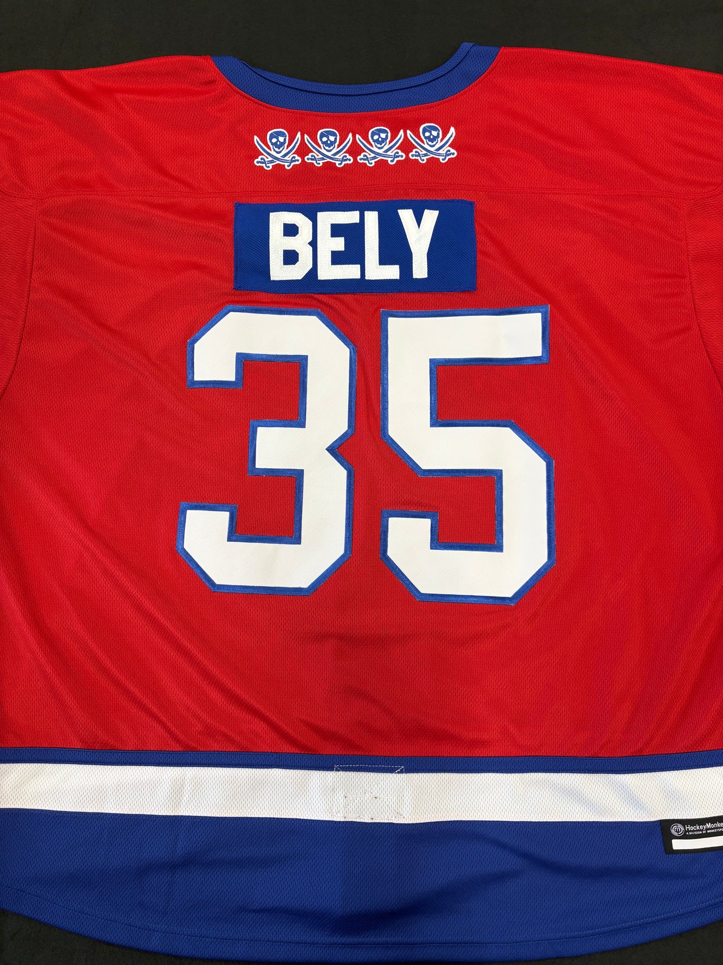 #35 Game Worn Authentic Red Bely Jersey