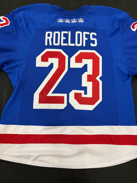 #23 Game Worn Authentic Blue Roelofs Jersey