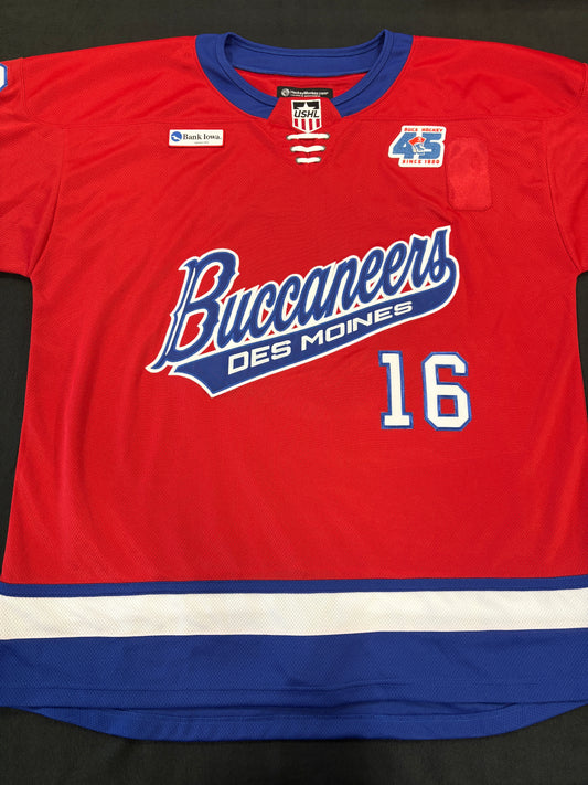 #16 Game Worn Authentic Red Lynch Jersey