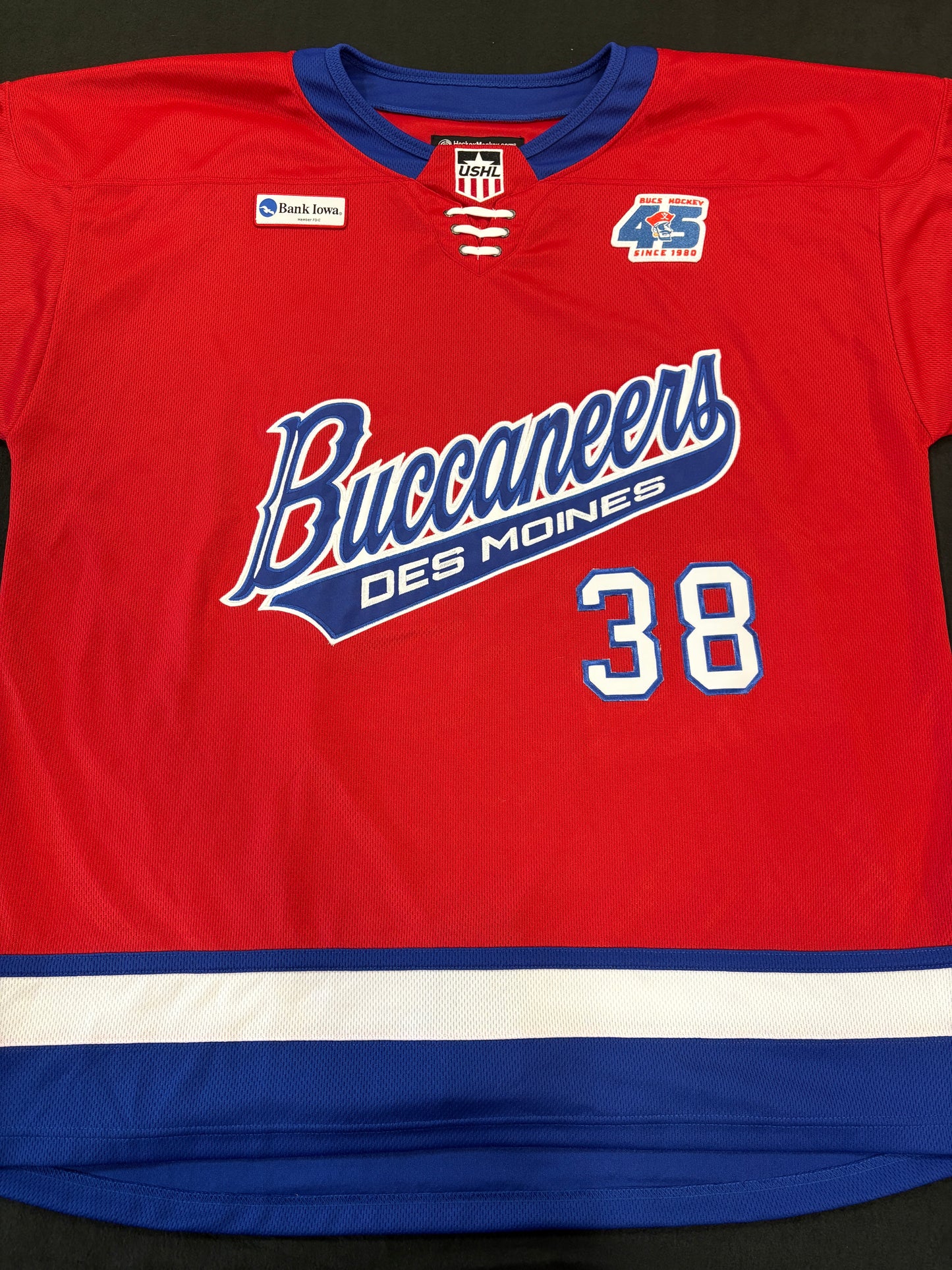 #38 Red Authentic Jersey