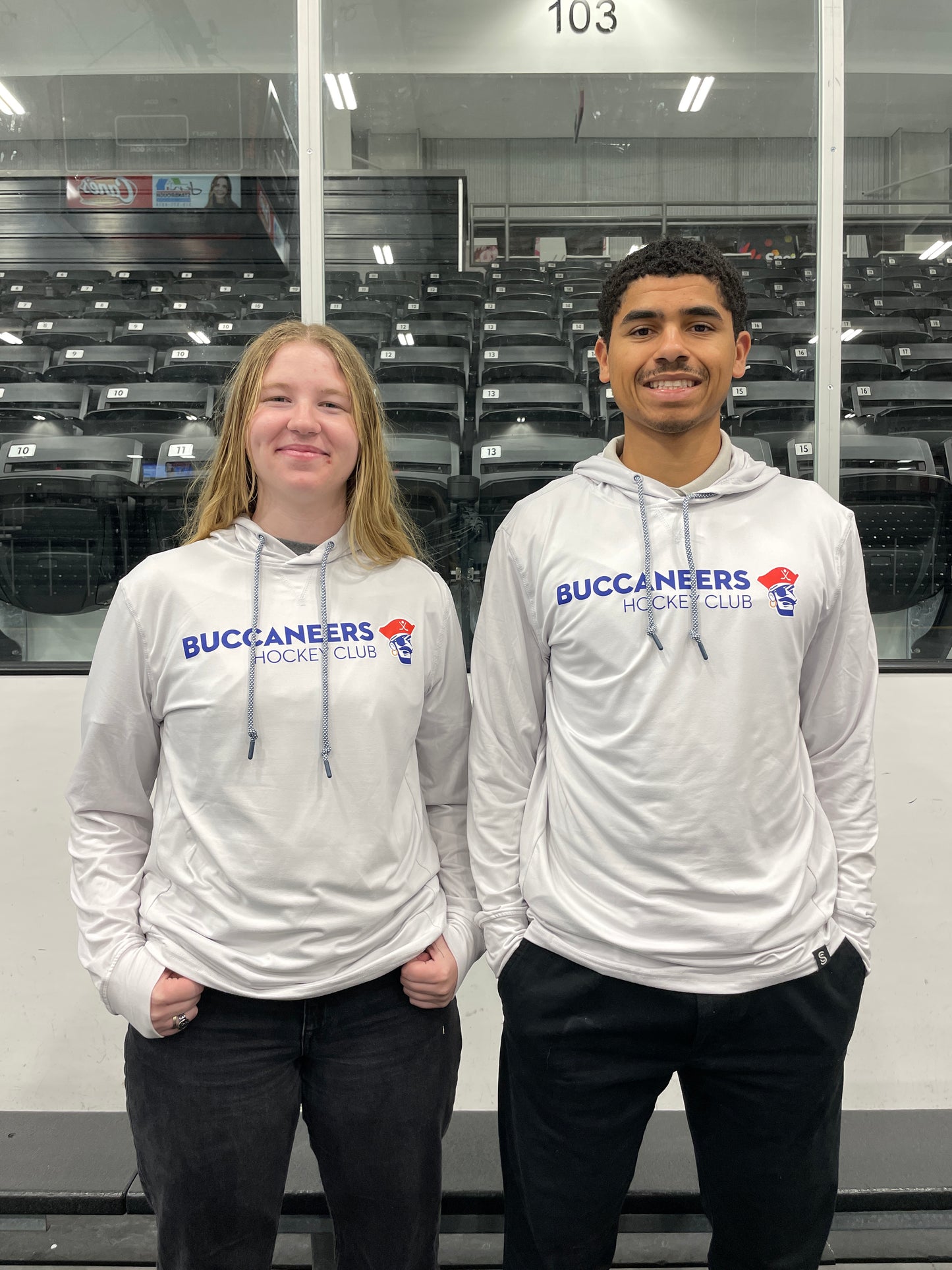 Long Sleeve with Hood- Buccaneers Hockey Club White