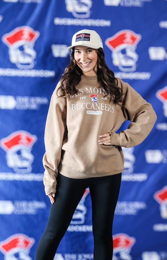 Crewneck- Brown Des Moines Buccaneers
