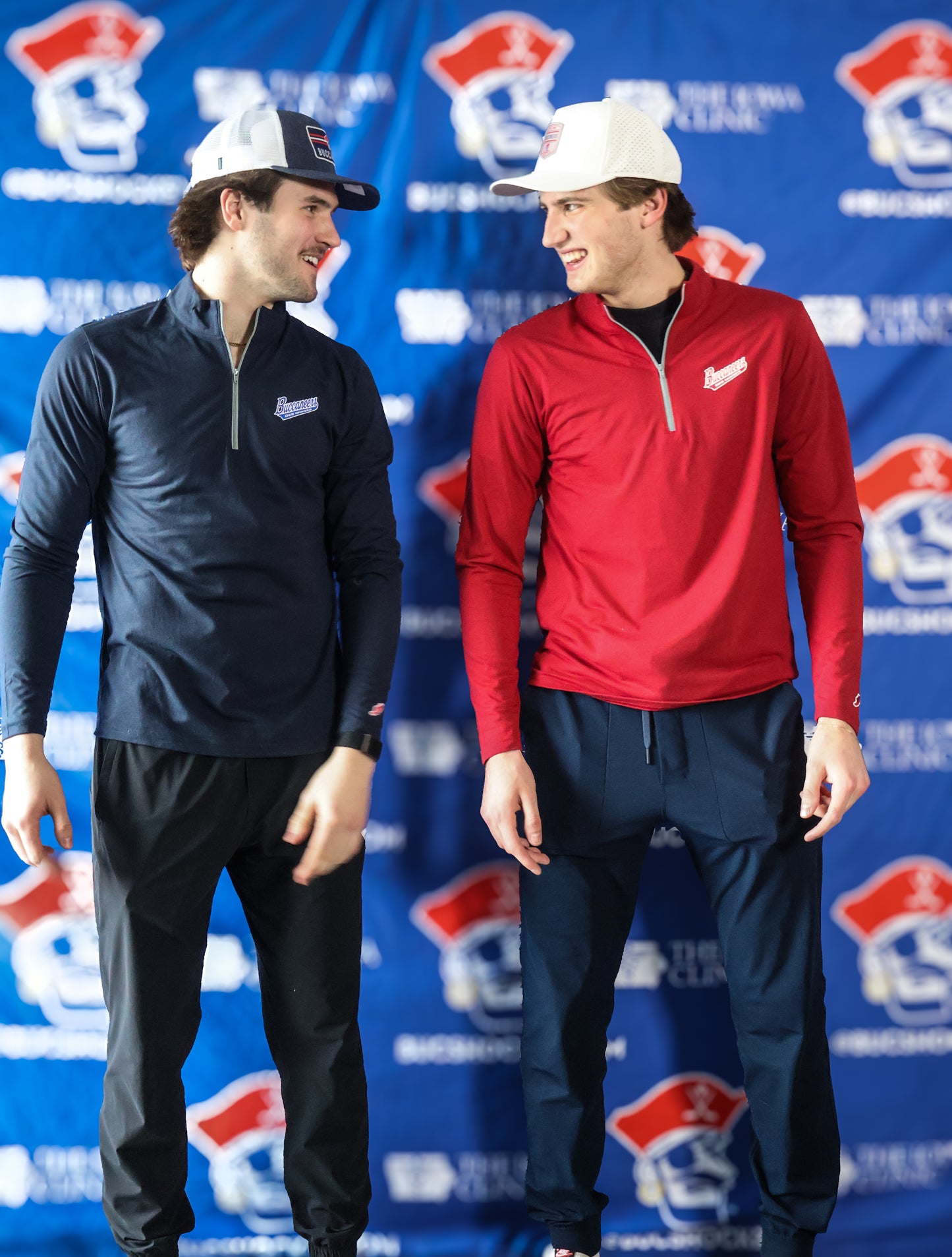 1/4 Zip- Navy Script Logo